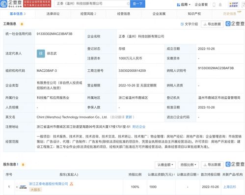 正泰電器布局多元化經營，科技創新子公司拓展房地產經紀業務引關注